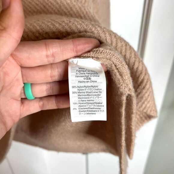 Madewell Square Neck Pullover Sweater in Coziest Yarn in Hthr Beige Alpaca M - Picture 5 of 6